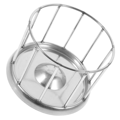 HANABASS 亀の餌入れ ミルワームの餌入れ 丼 爬虫類の吊り餌皿 ケージ 亀の水皿 爬虫類の餌の水皿ボウル 装飾的な皿 クローラーペットの餌皿プレート ステンレス鋼 Silver