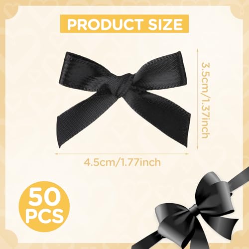 Image of 30PCS Black Ribbon Bow Charms for Junk Socks,1.37 Inch Mini Junk Socks Charms Brooch Pins for Shoes, Hats, Clothing Accessories, Y2K Coquette Brooch Pins for Women Teens