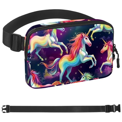 Riñonera para correr y pasear con diseño de unicornio para llaves y móvil