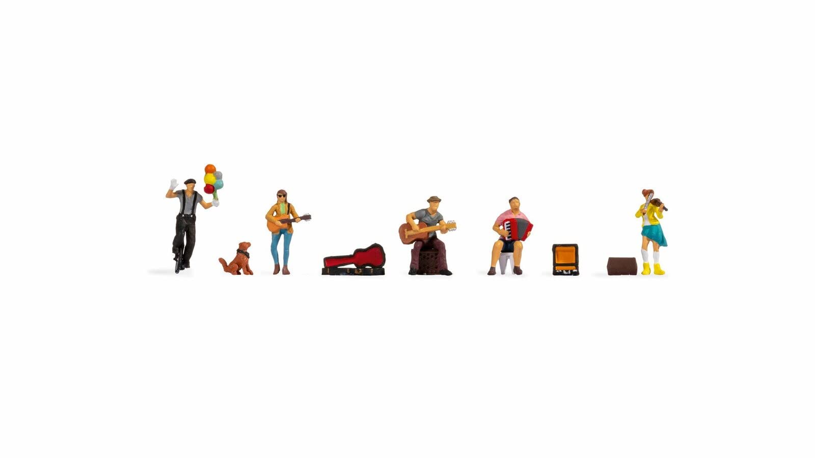 Noch H0 Street Artist Figures Hand Coloured Plastic Figure Set for Gauge H0 - Revives Your Model Railway System