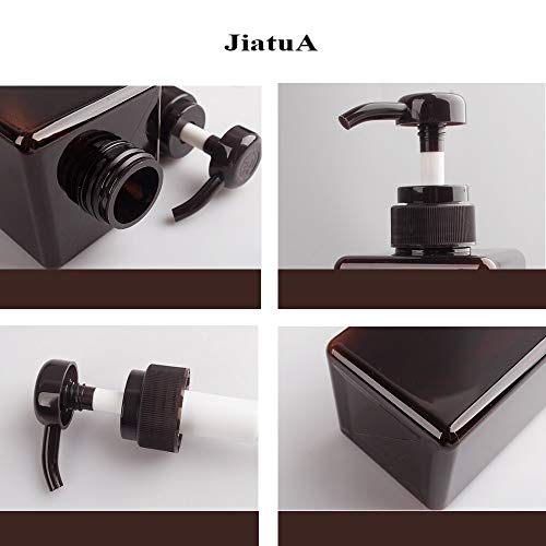 image for JiatuA Pump Bottle, 15oz/450ml Refillable Plastic Empty Lotion Soap Di