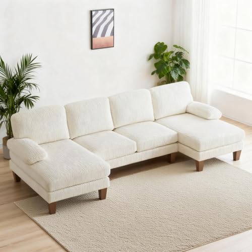 Karl home U-Shape Sectional Sofa Couch 111" Modern 4-Seat Sofa
