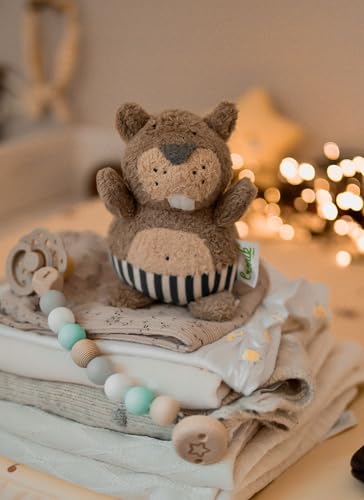 bionik by BioKinder Original Kuscheltier Biber Brunolino | für Babys aus Baumwolle | vegan, ca. 12 cm