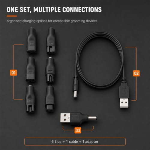 7 Pcs 5V USB Chargeur De Rasoir Câble Universel Pour Rasoirs, Tondeuse – vue 3
