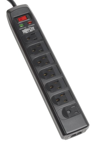 Tripp Lite 7 Right Angle Outlet Surge Protector Power Strip, 6ft. Cord, Right