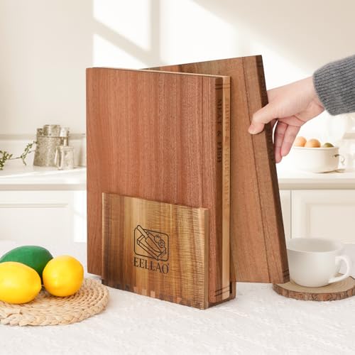 Set de 3 tablas de cortar con soporte de madera miniatura 3