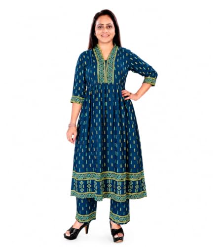 Image of Momenta Women's Pure Cotton Maternity Kurta Set | Feeding Kurti with Concealed Zippers | Maternity Dress for Pre & Post Pregnancy
