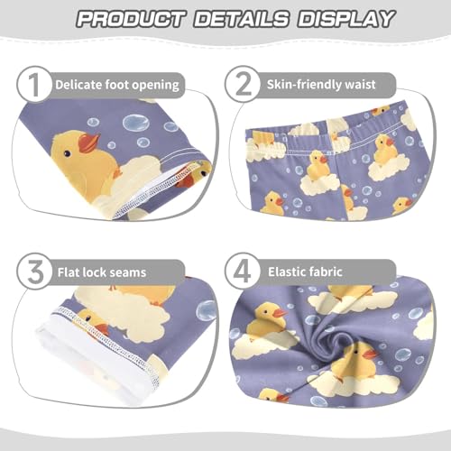 ALAZA Girls' Leggings Children's Yoga Pants Skinny Printed Dance Duck Bath Bubble Comfortable 4T2