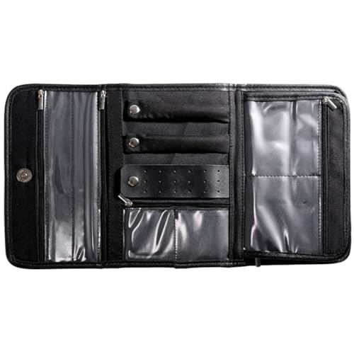 Bolsa de Joyas Enrollable Premium de Pu Negro Elegante y Compacta 2