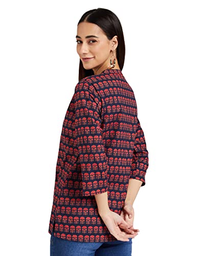Image of Amazon Brand - Myx Women Cotton Straight Fit Straight Kurti (Available in Plus Sizes)