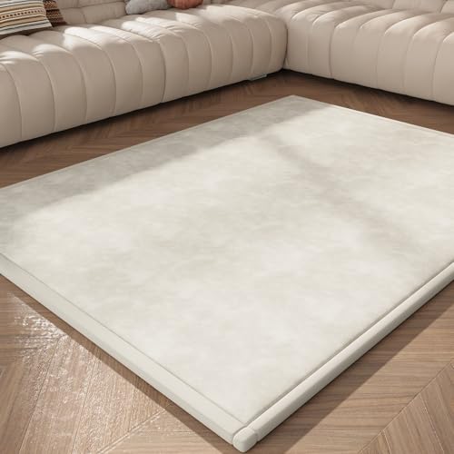 Image of Baby Play Mat for Floor – 1.3 Inch Thick Memory Foam, Soft Coral Fleece Surface, Non-Slip Bottom – Perfect for Playtime, Tummy Time & Nursery, 79''x71''