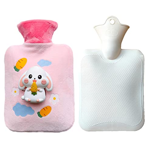 Saco de água quente - Garrafa de água quente de coelho bonito com tampa - Aquecedor de mão com bolsa