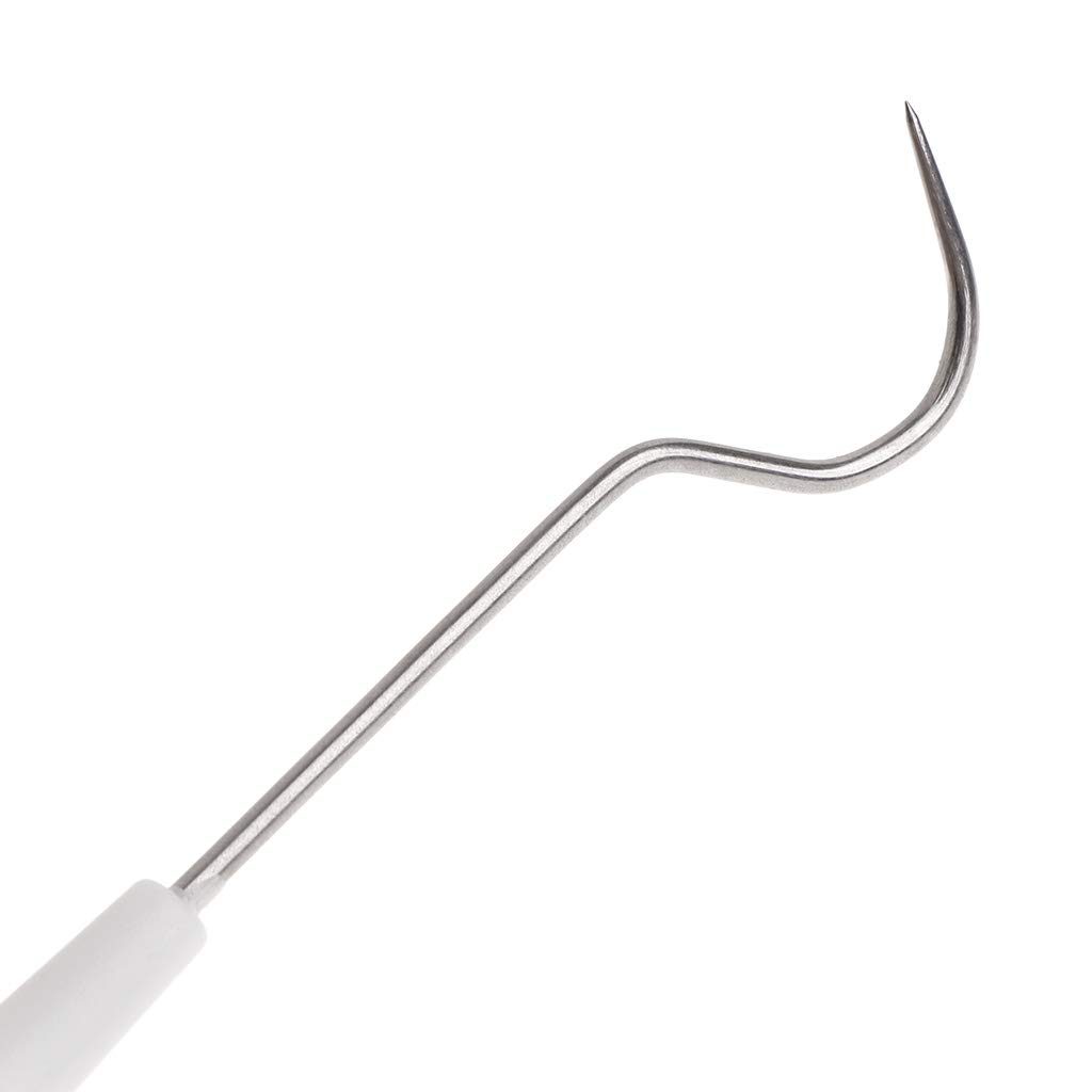 Doble para cabeza de dentista, sonda de higiene limpia, gancho de acero inoxidable, diseño ergonómico de mango para drenar, cesta de drenaje de verduras, cesta de drenaje de fregadero, cuenco