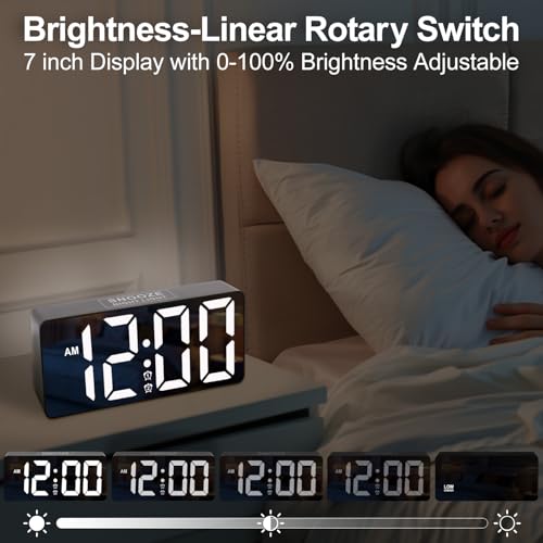 Big Number LED Mirror Alarm Clock product photo Big Number LED Mirror Alarm Clock product image