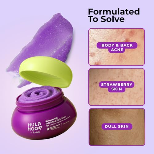 Image of Hula Hoop Exfoliating Body Scrub by Foxtale | Smoothes Skin & Fades Tan | Dead Sea Salt + Perlite + Lactic Acid | Prevents Strawberry Skin | Hydrates & Nourishes Skin Barrier
