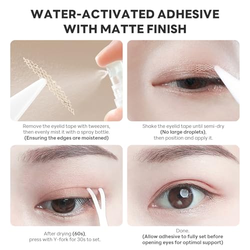 600 Pcs Double Eyelid Tape Invisible Droopy Eyelid Lifting Strips Breathable Eyelid Stickers Glue-Free Natural Lace Localized Eye Adjustment Tape with Tools - 20 Sheets S Size - Thumbnail 7