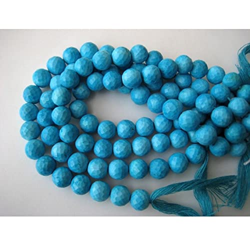 Perles turquoise facettées 9mm fil rondelles pour fabrication bijoux