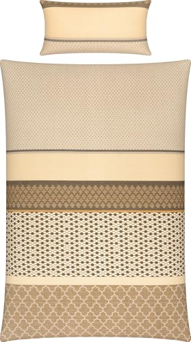Erwin Müller Bettwäsche Edelflanell beige Größe 1x 135x200 cm + 1x 40x80 cm