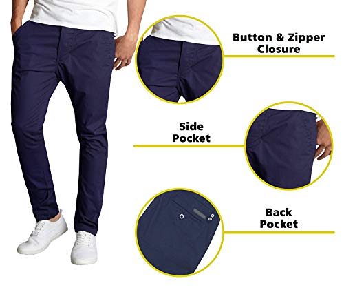 Galaxy by Harvic Men's Navy Stetch Cotton Twill Pants3