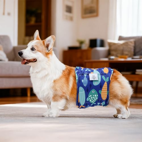 Image of CuteBone Dog Diapers Male Belly Bands 3 Pack for Male Dogs Reusable Puppy Wraps