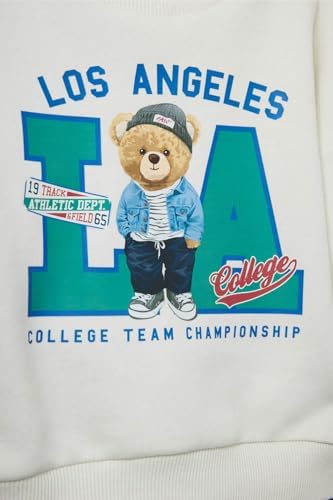 DeFacto 2'li Takım Baskılı Sweatshirt Pantolon Erkek Bebek - Görsel 3