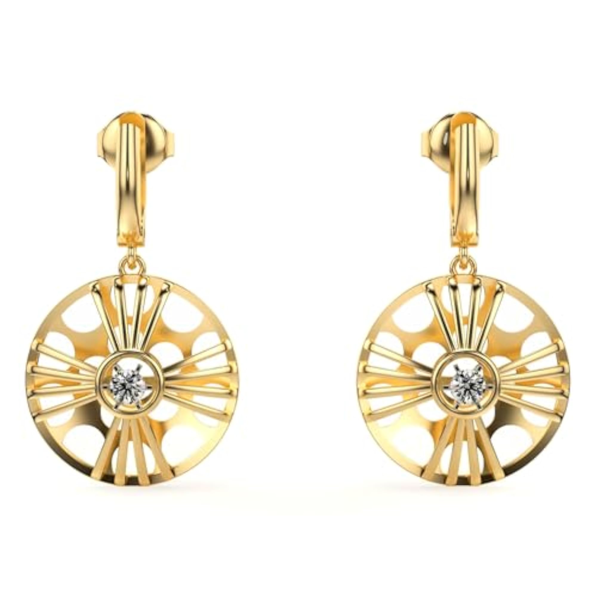 Women's Sterling Silver & Lab Grown Diamond Earrings, 0.11cts