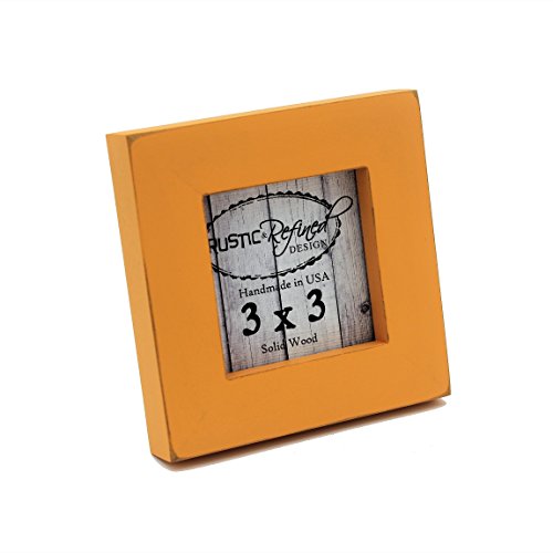 Rustic and Refined Design 3x3 Solid Wood Made in USA Picture Frame with 1 Inch Border (Gallery Collection) - Mango