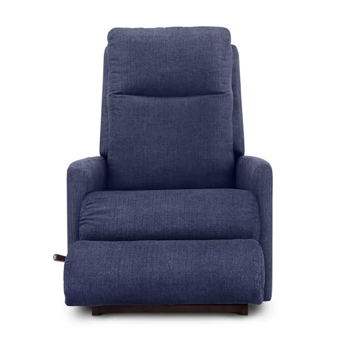 Image of LA Z BOY American Imported Rayna Soft Suede Fabric Single Manual Reclina Rocking Recliner | Padded 1 Seater Relaxing Chair for Home Office Living Room | I-Flannigan Midnight