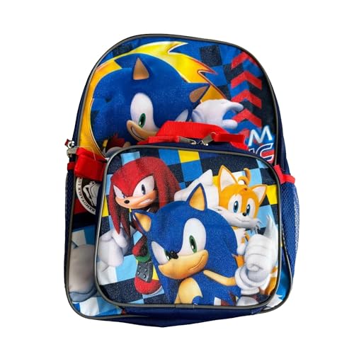 ACCESSORY INNOVATIONS Sonic the Hedgehog Backpack and Lunch Bag Set – 2 Piece School Set for Kids – Durable Backpack with Insulated Detachable Lunch Box – Sonic Character Design for Boys & Girls2