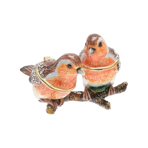 Image of Treasured Trinkets Pair of Robins on Branch Trinket Box