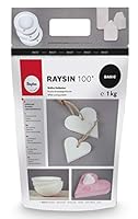 Rayher 3410302 Raysin 100 Gießpulver, Gießmasse weiß, Reliefgießpulver, lufthärtend und geruchslos,1kg