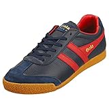 Gola Classics Mens Harrier Leather Trainers - Navy/Deep Red - 11 US