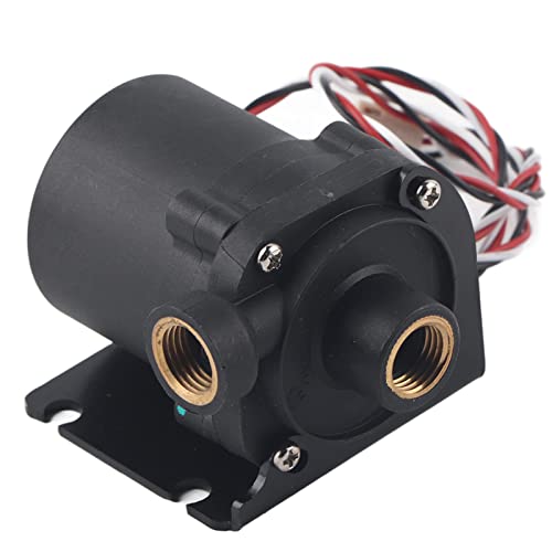 12v Brushless DC Pump, G1/4in Mini Computer, 600LH 3600RPM Rotate Speed Water Cooling Pump with Left Water Outlet for PC