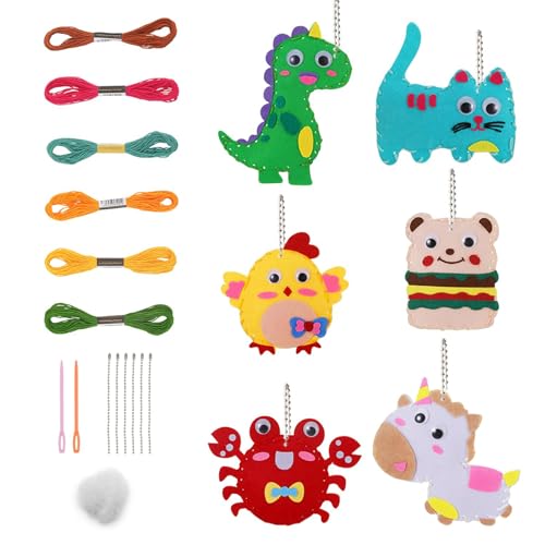 Kit de Costura de Niños, Kits de costura de fieltro animal, Aprender a Coser Animal, artes y artesanías para principiantes, kit de bricolaje de fieltro, para Principiantes y Niñas