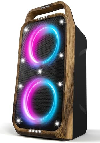Image of Foxdawn Portable Bluetooth Speaker: 240W Peak Powerful Loud Sound Deep Bass Wireless Boombox Large Subwoofer 15 Hours Battery Life Fast Charging with Led Light Show for Party Outdoor Camping Backyard