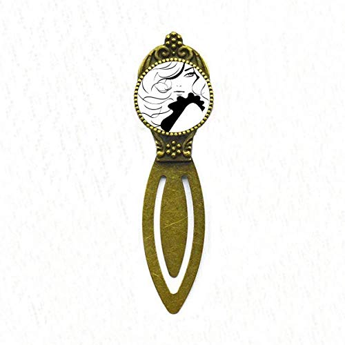 Marque-page rétro silhouette femme en métal pour livre de poche
