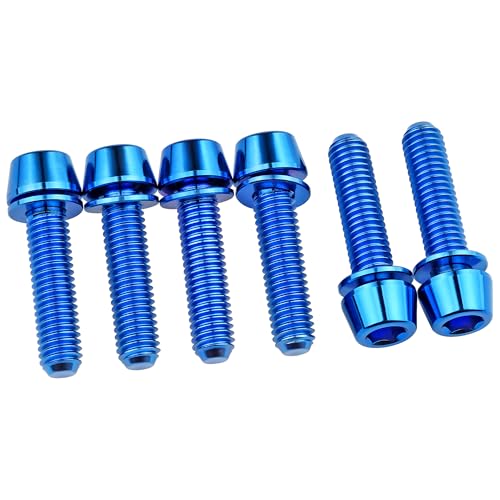 Image of Titanium M5x20mm Allen Hex Tapered Bolt Screw (Blue)
