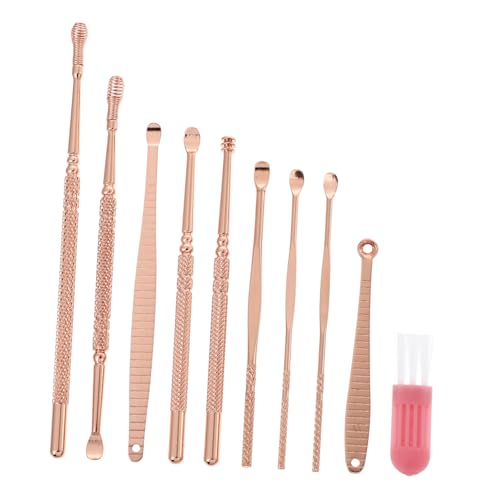 BCOATH Ear Scoops Wax Removal Tool 10pcs Kit Portable Case Non-Slip Grip Spiral Earwax Cleaning for Comfortable Use