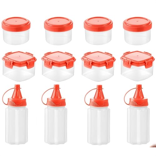 Consejos para Comprar Recipientes para mermelada y mostaza que puedes comprar esta semana. 40 12 Mini Botellas Exprimidoras, Tarros de Ketchup con Tapa de Rosca,Salt and Pepper Luncheon Condiment Box, Honey Salad Dressing Mini Bottle, Pequeño Portátil Contenedor de...