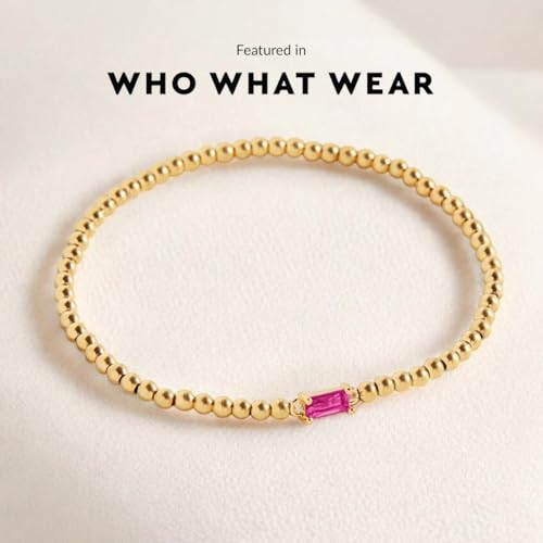 Mint & Lily Gold Beaded Birthstone Bracelets for Women – 18k Gold Plated Stainless Steel Bracelet, Never Fades or Tarnishes2
