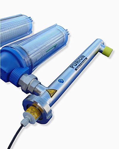 PURION 1000 Starter-Kit UV-C Sistema di disinfezione con Solidi sospesi e Carbone Attivo Prefiltro con monitoraggio della Vita utile