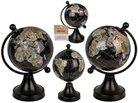 Deko-Globus, schwarz, aus Kunststoff, ca. 8 x 10 x 15,5 cm