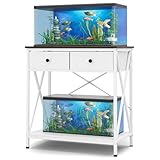 FILKO Fish Tank Stand 29 Gallon: Sturdy Aquarium Stand with Accessories Storage - Metal Fish Tank Table for 20-29 Gallon Reptile Breeder Turtle Terrarium - 30.7"x16.5" Weight Capacity 330 lbs