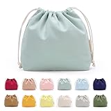 巾着袋 小 大 無地 巾着 おしゃれ かわいい 【Poco'ce掲載・21色展開・柳鼠】 帆布 きんちゃく袋 大きい こども インナーバッグ 巾着ポーチ 巾着 (柳鼠,M)