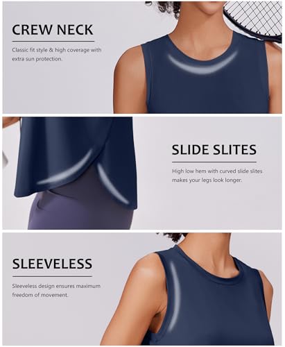 Image of PINSPARK Workout Tank Tops Woman Ice Silk UPF 50+ Athletic Yoga Shirts