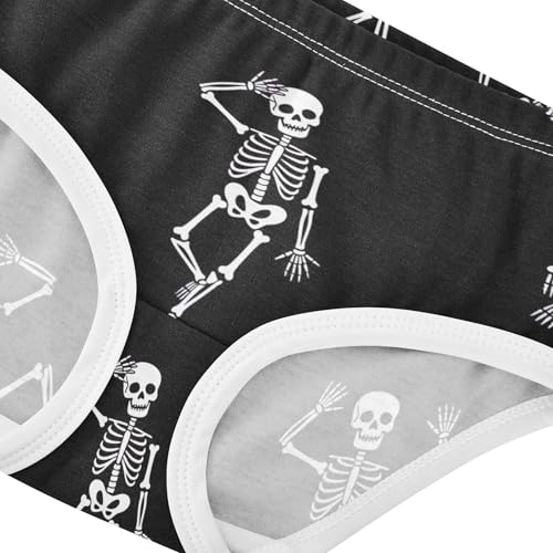 Flower Girls Underwear Toddlers 2t Cotton Girl Panties Cute Playful White Skeletons Black Underpants Briefs4