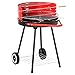 Outsunny Holzkohlegrill Rundgrill Standgrill auf Rollen mit Gitterrost BBQ Metall Rot L70 x B51 x H75,5cm