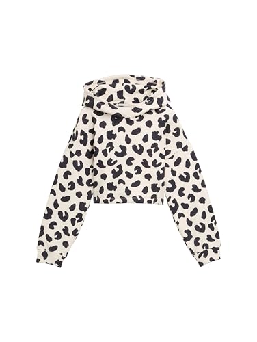 TOM TAILOR Mädchen 1047372 Sweatshirt, 38839-Ecru Leopard Design, 164
