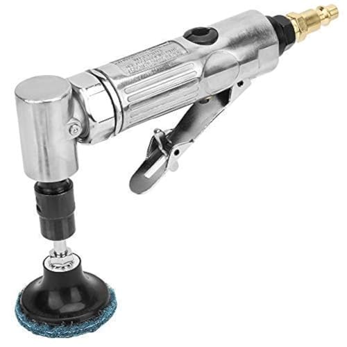Right Angle Die Grinder, Professional 90 Degree Pneumatic Mini Die Grinder 1/4-Inch Inlet Mini Air Angle Polisher, 1/8-1/4 Collet Replaceable Sanding Disc Detail Sander, Air Grinding Tool