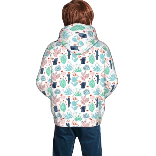 Cute Cactuses Kid Hoodies Boys Sweatshirts Girls Pullover with Pocket4